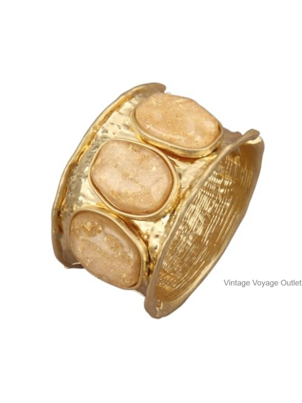 Chunky Gold Plated Cuff Bracelet Statement Bangle Adjustable Open Cuff Stackable